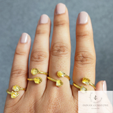 Natural Citrine Gemstone Ring, Electroplated Ring, Gemstone Jewelry, Raw Crystal Ring, Healing Stone Jewelry, Bridesmaid Gift, Gift For Her